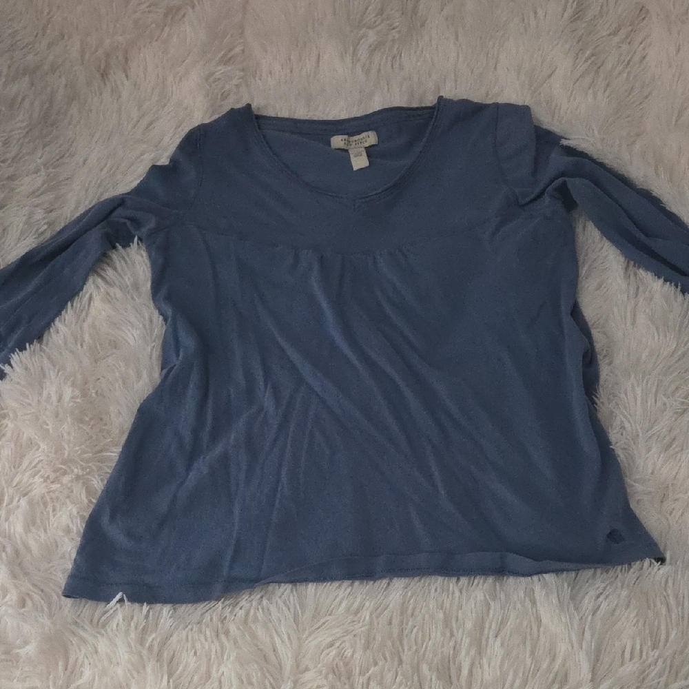 Abercrombie & Fitch Slate Blue V-Neck Blouse